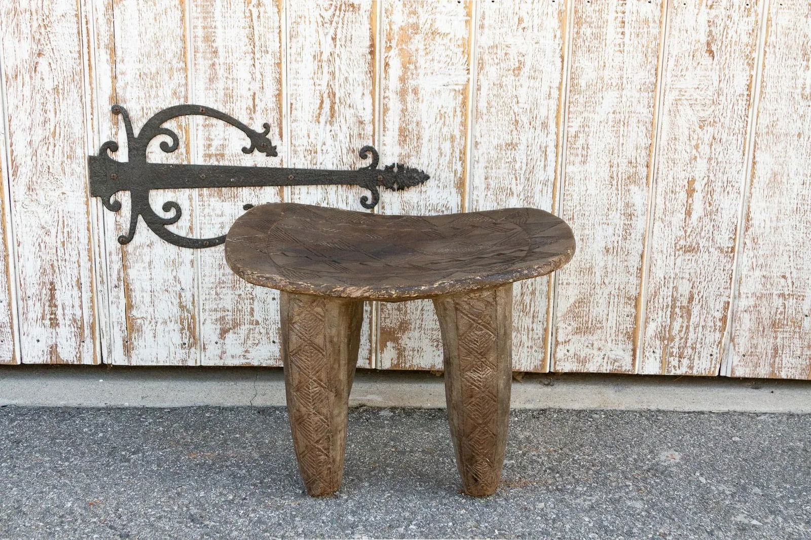 African Geometric Motif Senufo Side Table - 3