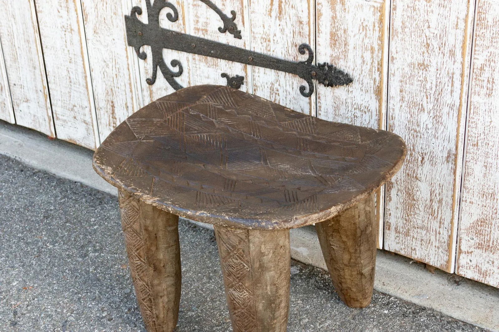 African Geometric Motif Senufo Side Table - 4