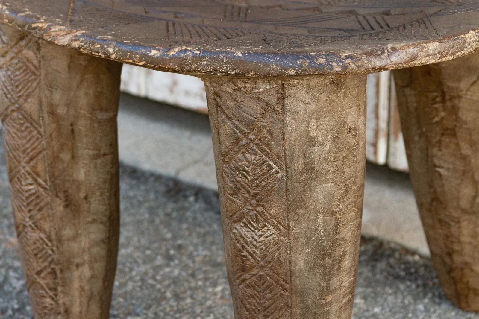 African Geometric Motif Senufo Side Table - 5