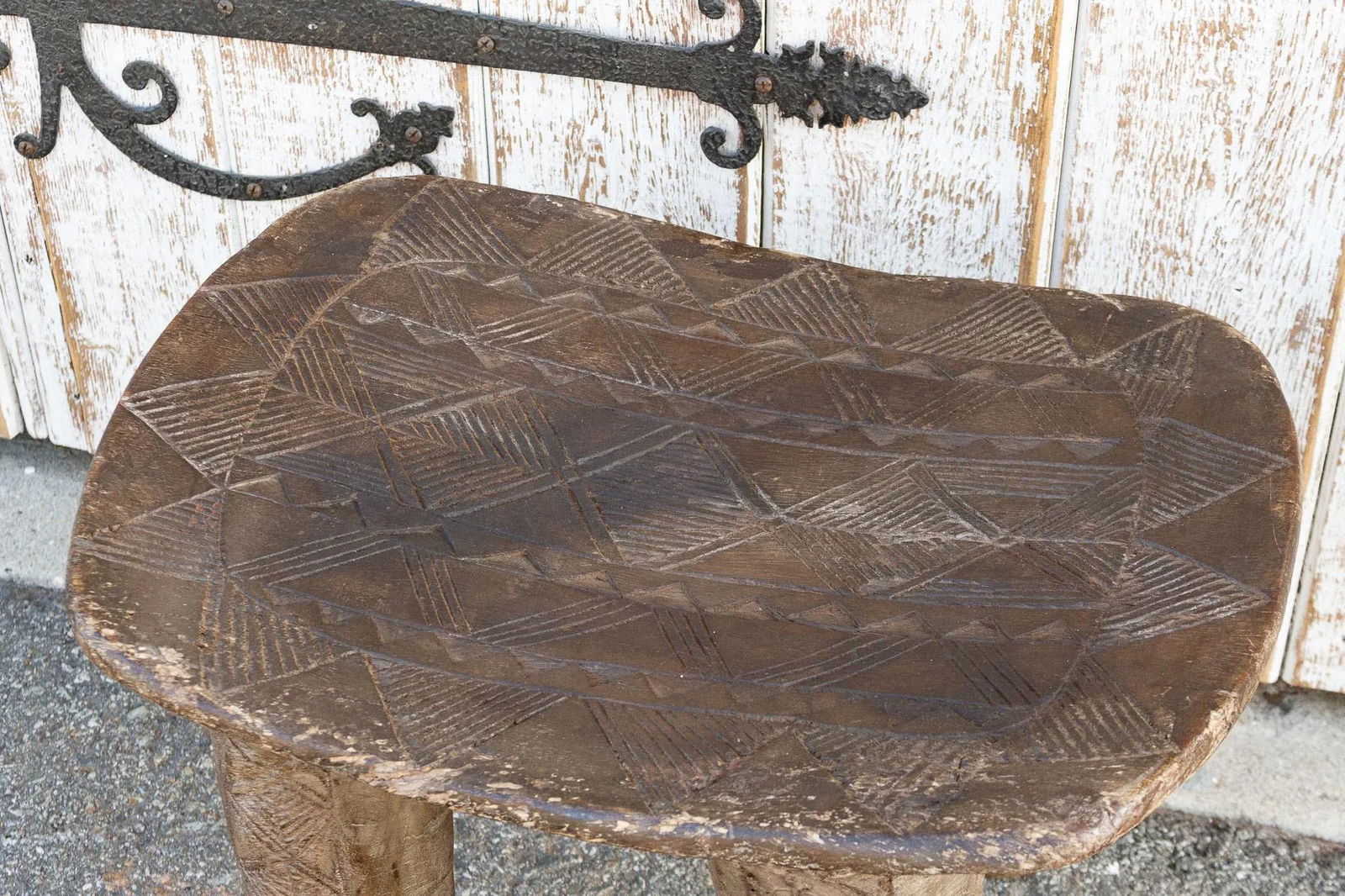 African Geometric Motif Senufo Side Table - 6