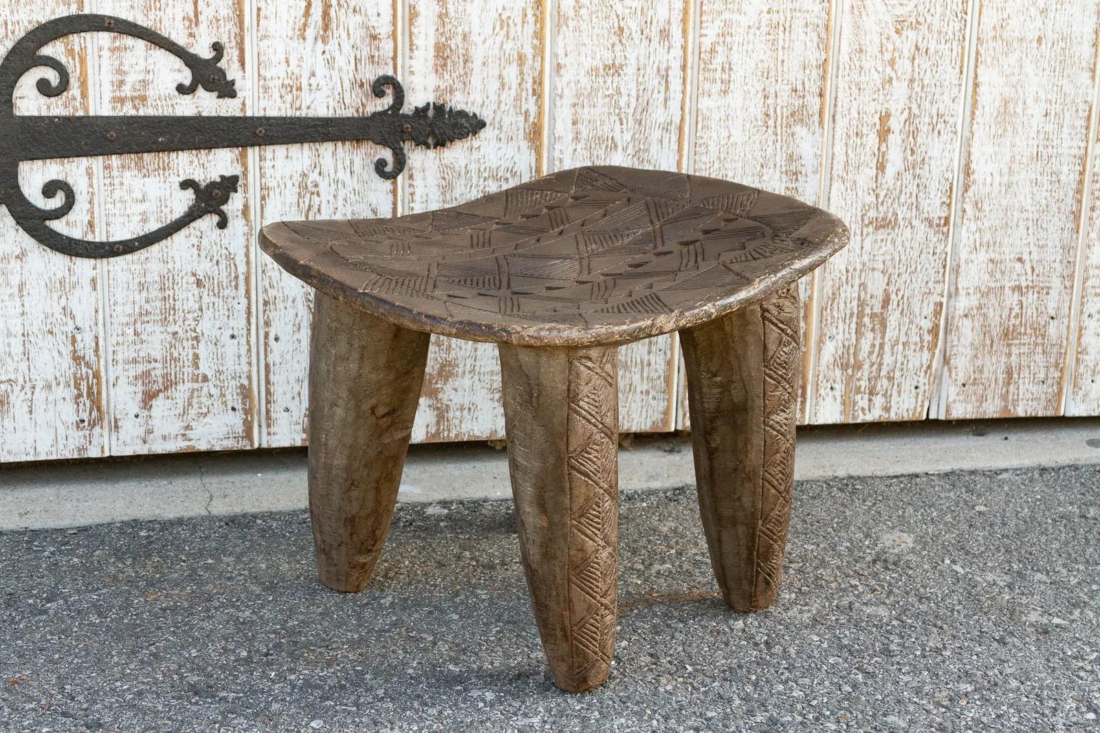African Geometric Motif Senufo Side Table - 7