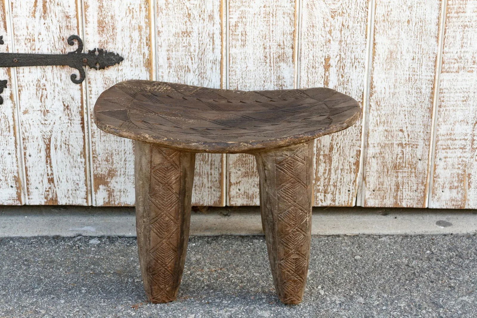 African Geometric Motif Senufo Side Table - 8