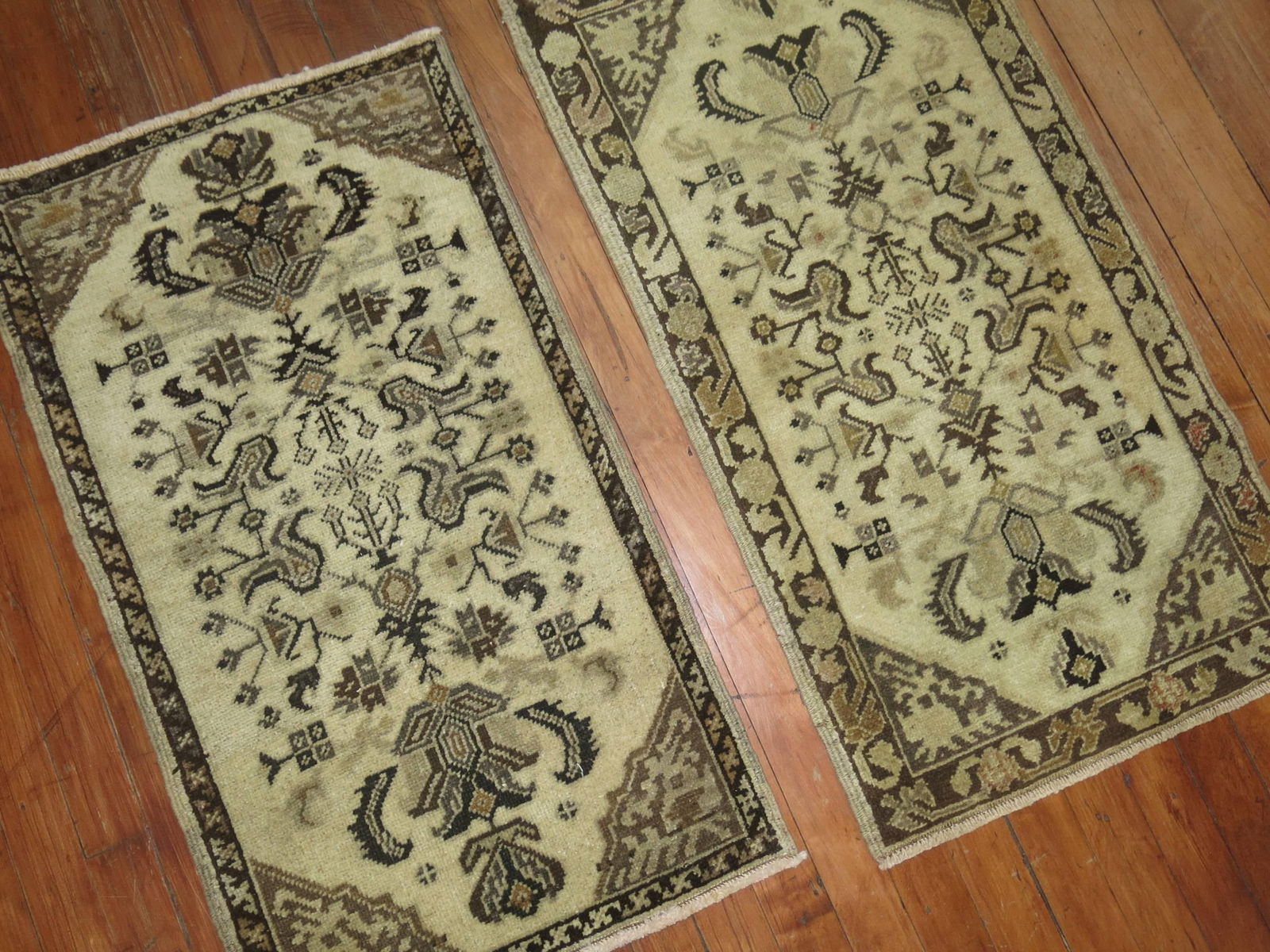 Mid 20th Century Turkish Oushak Anatolian Rug Mats - A Pair - 7