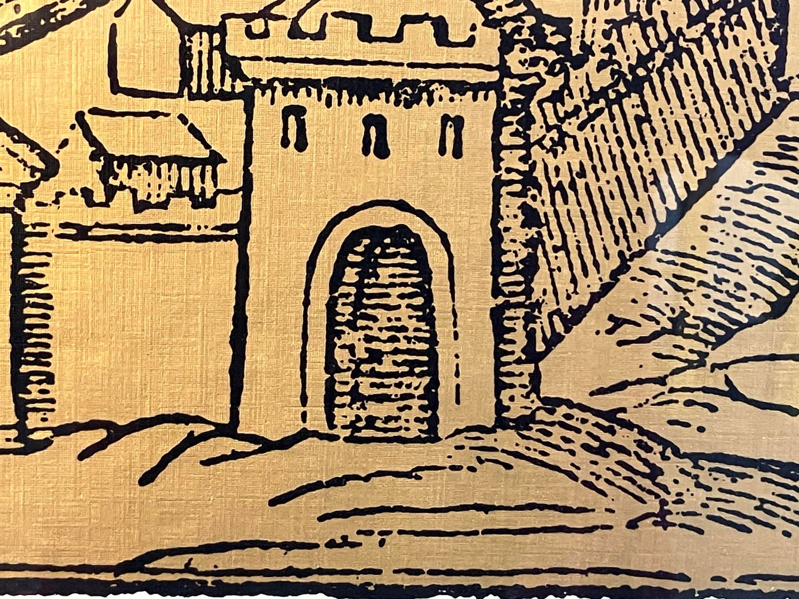 Vintage 1960s Israeli Jerusalem Silk Print by Shohar - 10