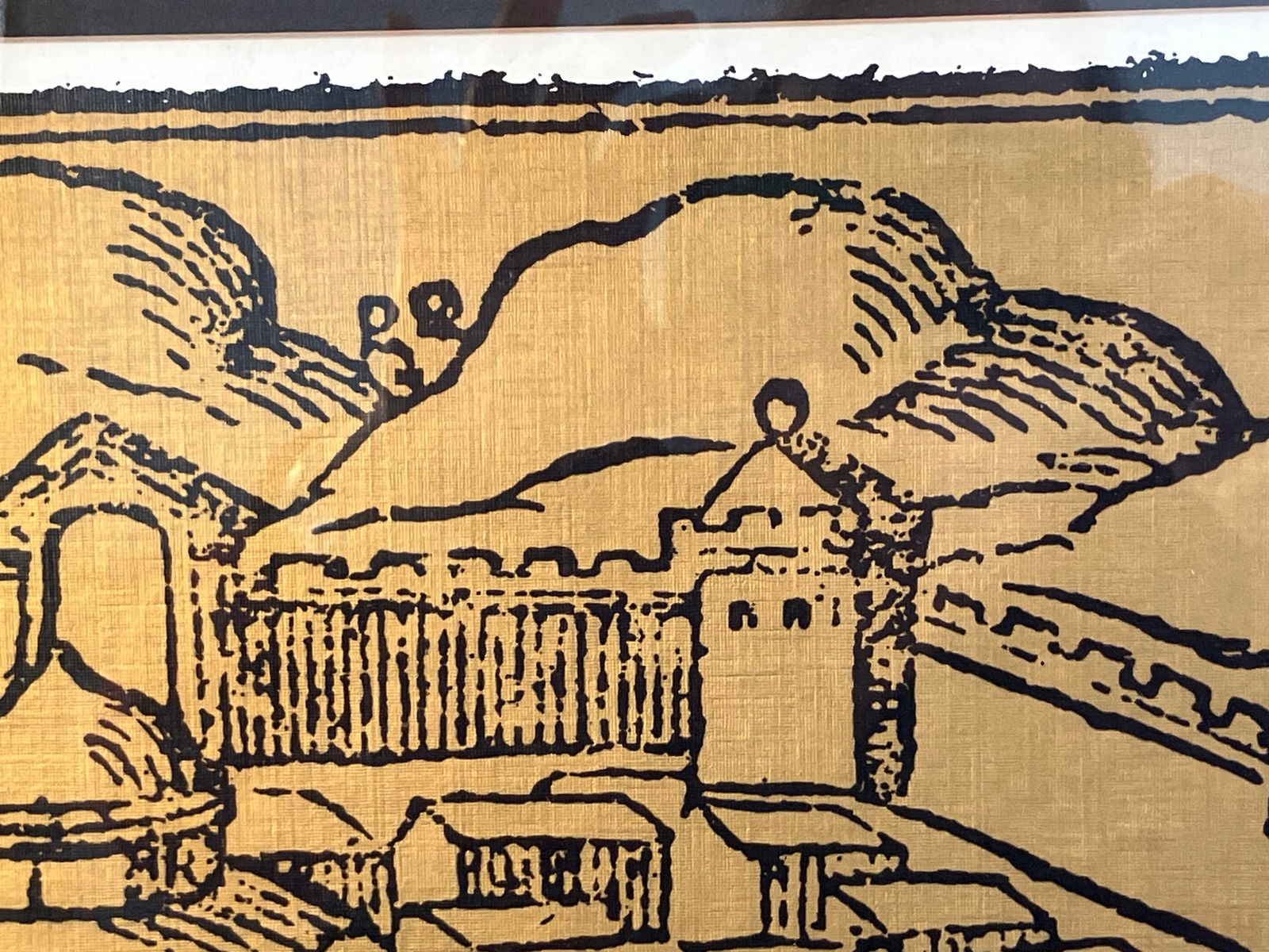 Vintage 1960s Israeli Jerusalem Silk Print by Shohar - 11