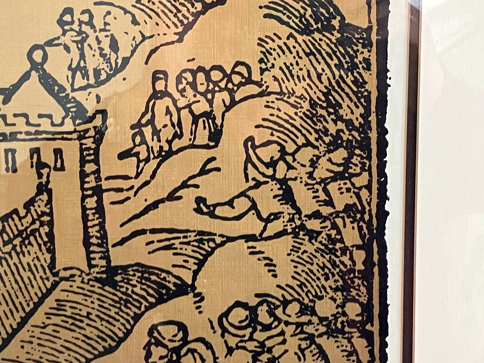 Vintage 1960s Israeli Jerusalem Silk Print by Shohar - 4