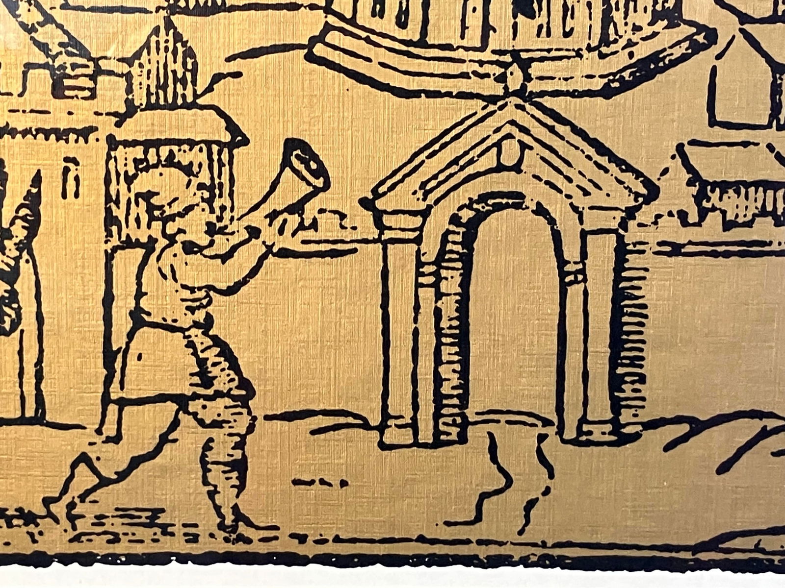 Vintage 1960s Israeli Jerusalem Silk Print by Shohar - 5