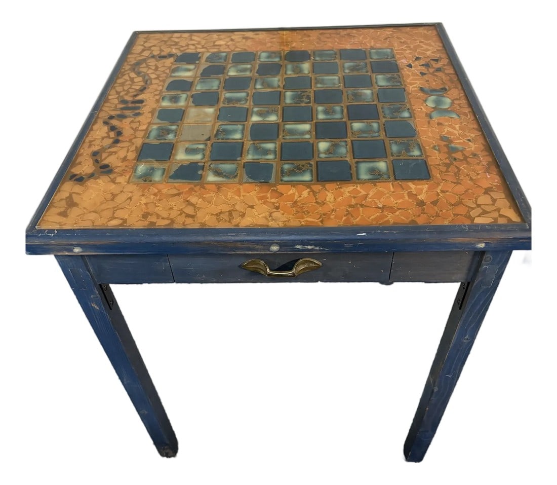 Vintage Game Chess Table With Drawers (1 of 5)