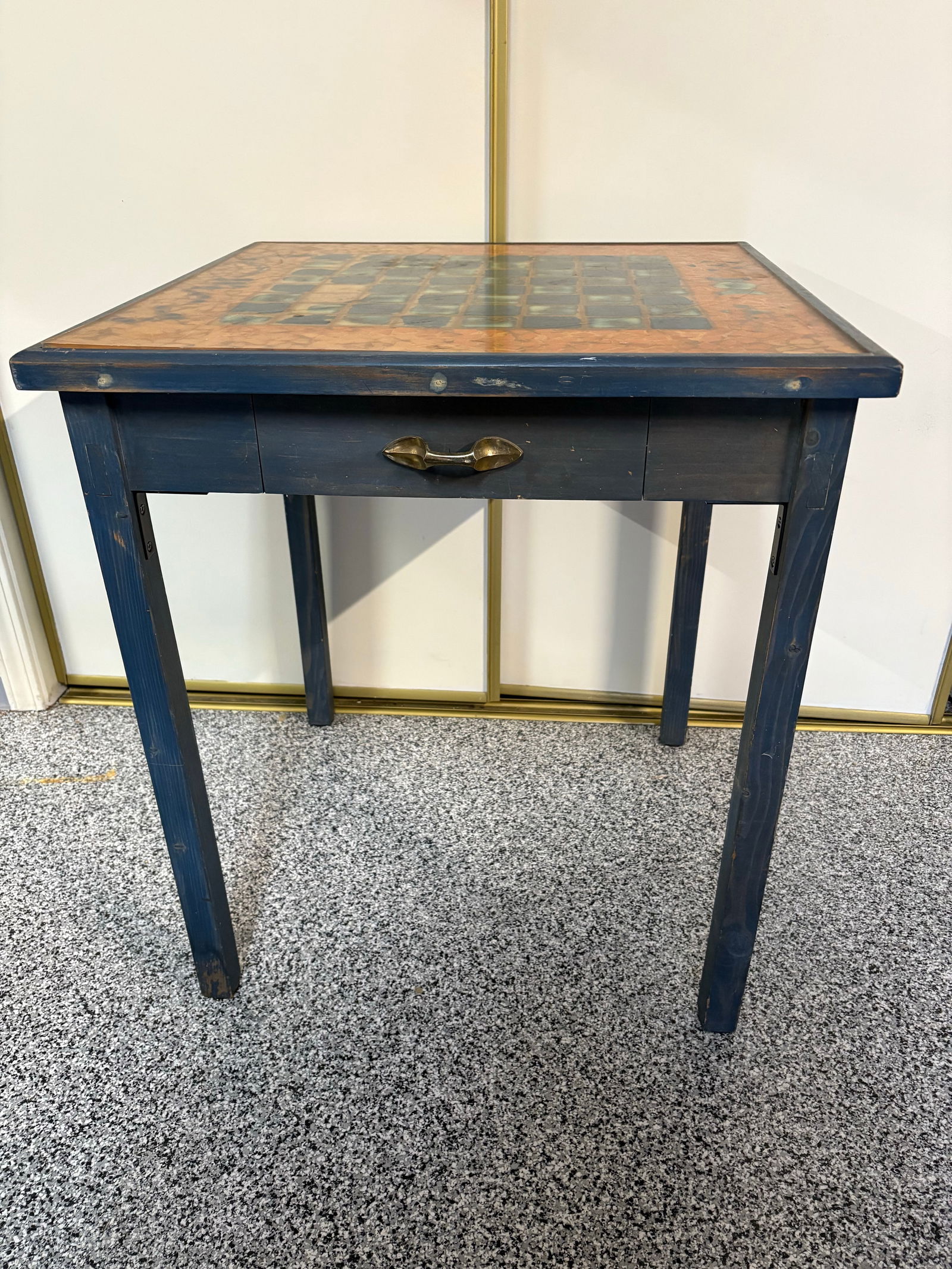 Vintage Game Chess Table With Drawers - 2