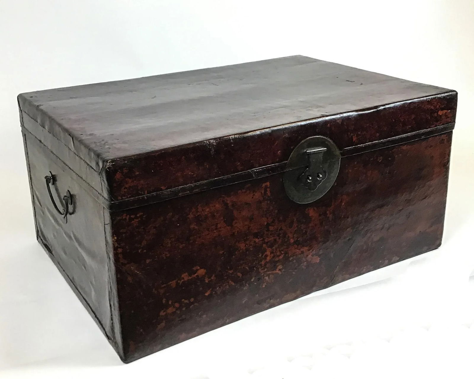 Chinese Antique Leather Trunk - 13