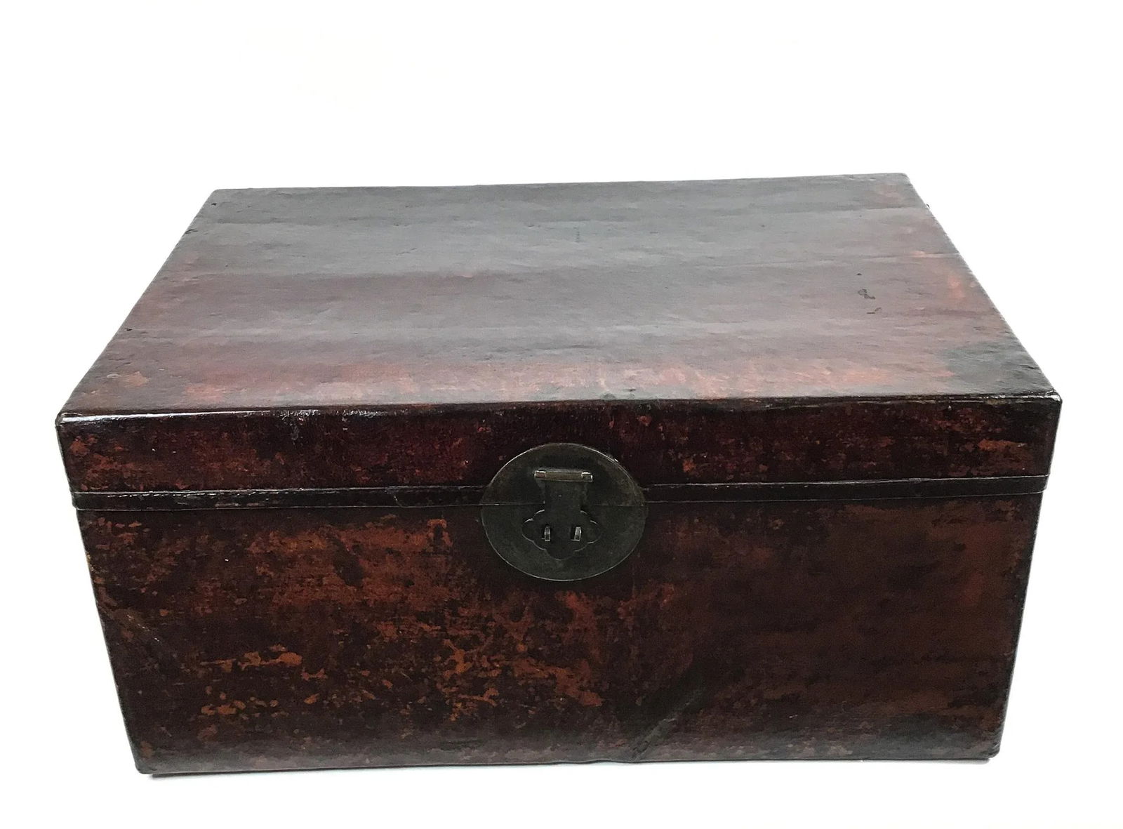 Chinese Antique Leather Trunk - 3