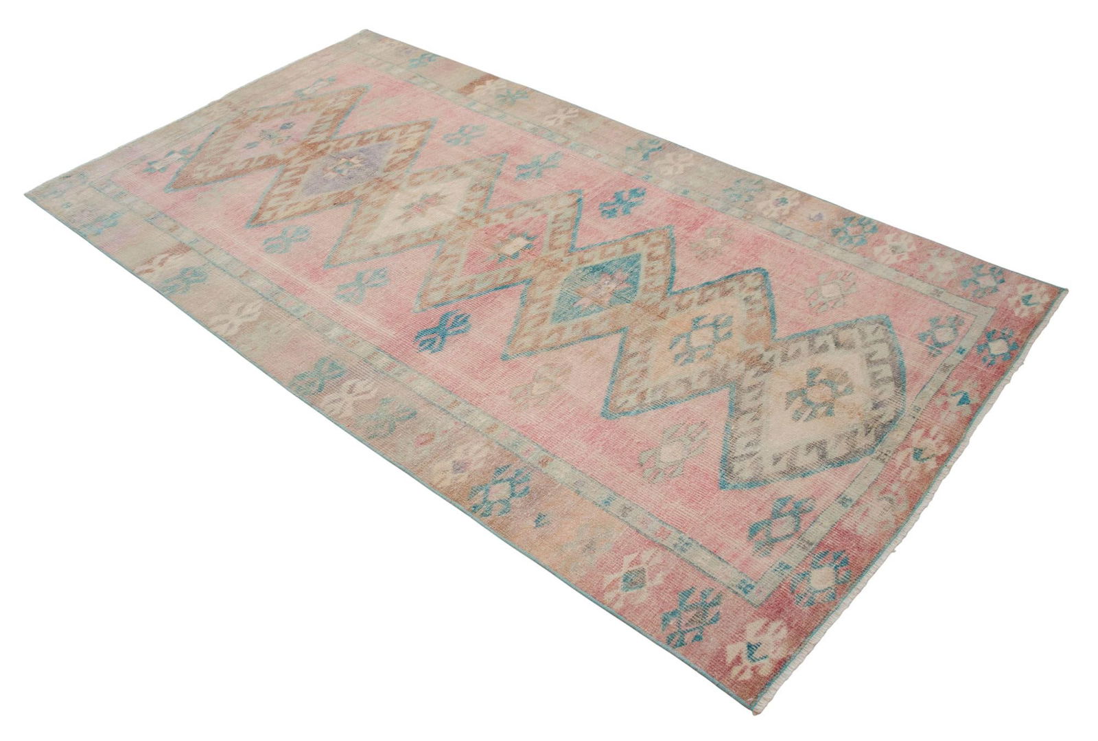 1960s Vintage Muted Color Turkish Area Rug - 6