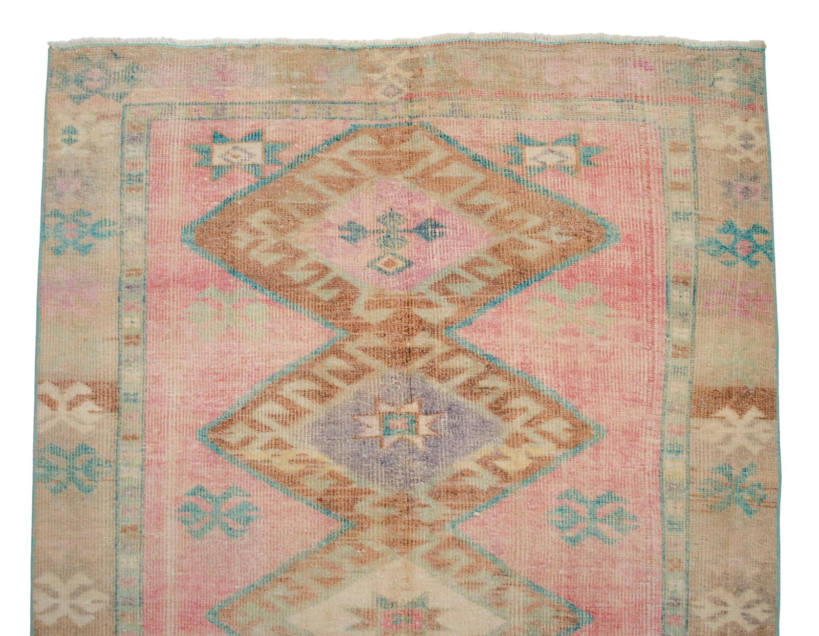 1960s Vintage Muted Color Turkish Area Rug - 8