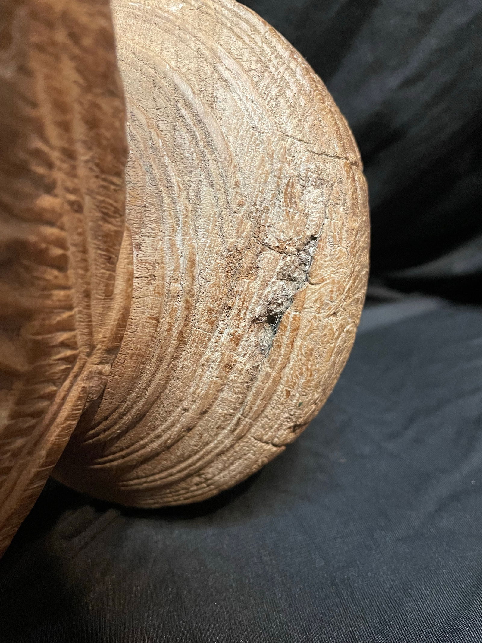 Antique Wooden Candleholder/Seeder - Hand Carved in India - 4