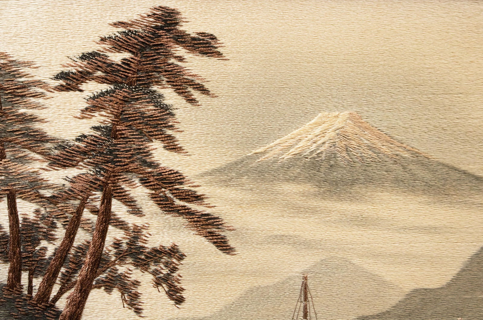 C. 1940s Showa Era Japanese Embroidery Framed Art, a Pair - 12