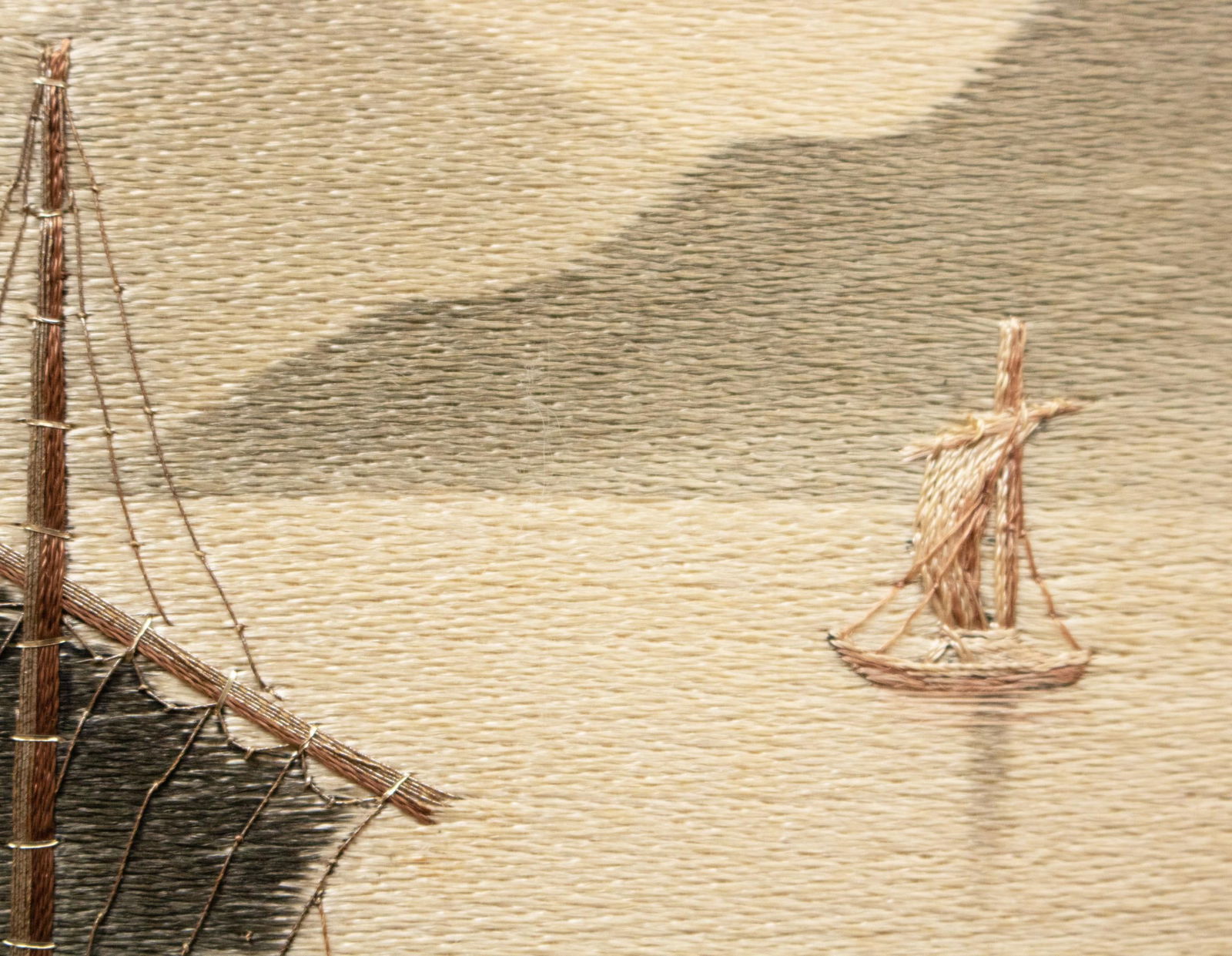 C. 1940s Showa Era Japanese Embroidery Framed Art, a Pair - 14