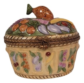 Limoges Porcelain Basket Form Box
