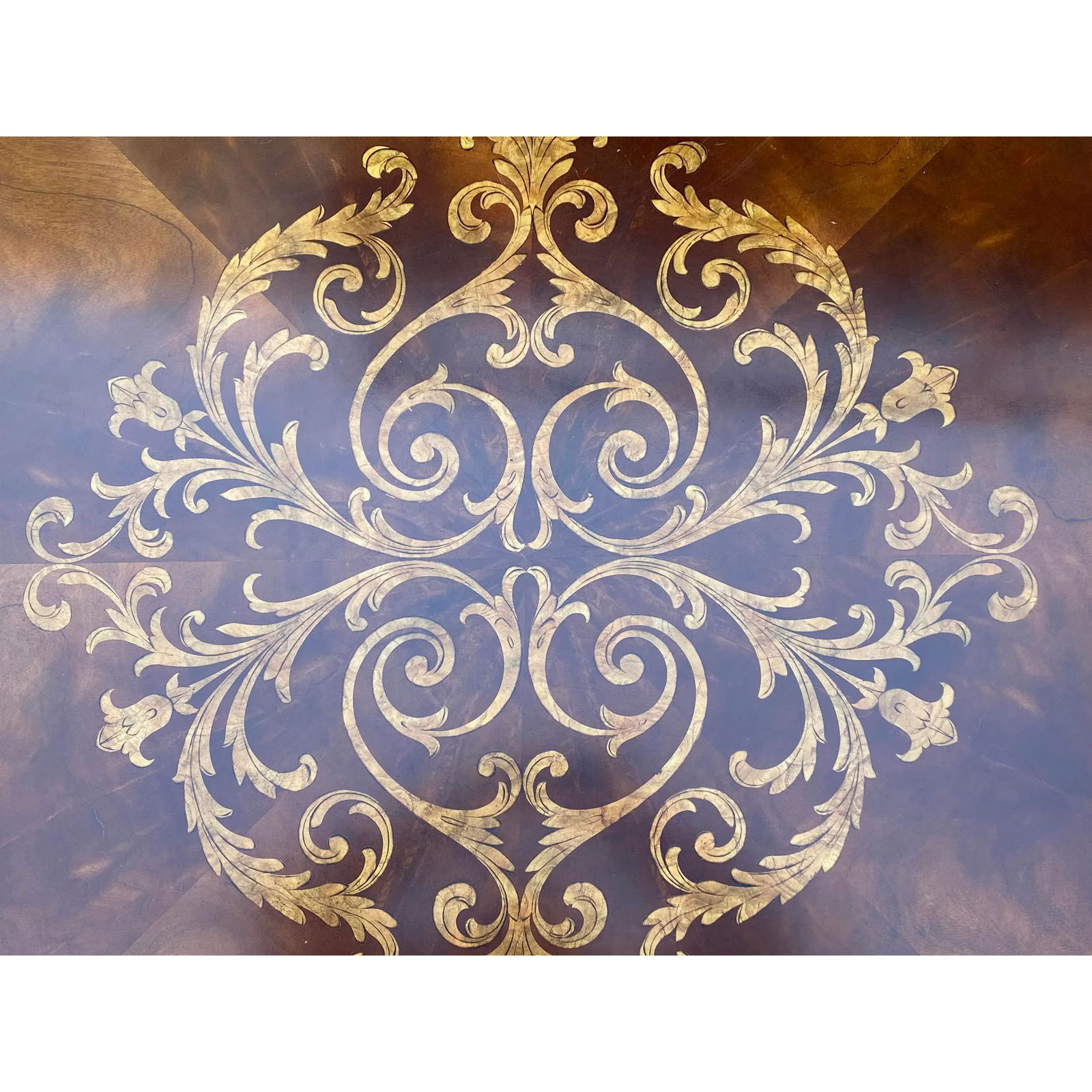 Square Western Claw Legs Veneer Pattern Coffee Table - 10