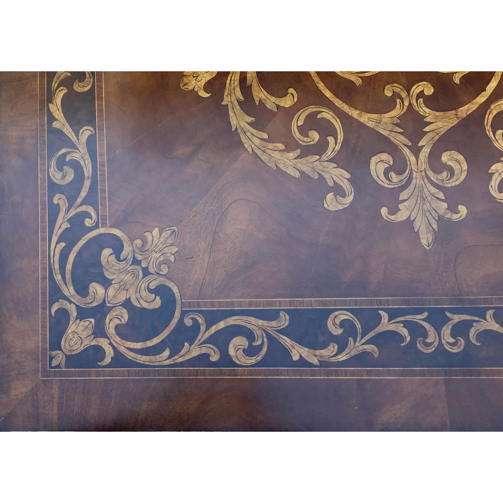 Square Western Claw Legs Veneer Pattern Coffee Table - 11