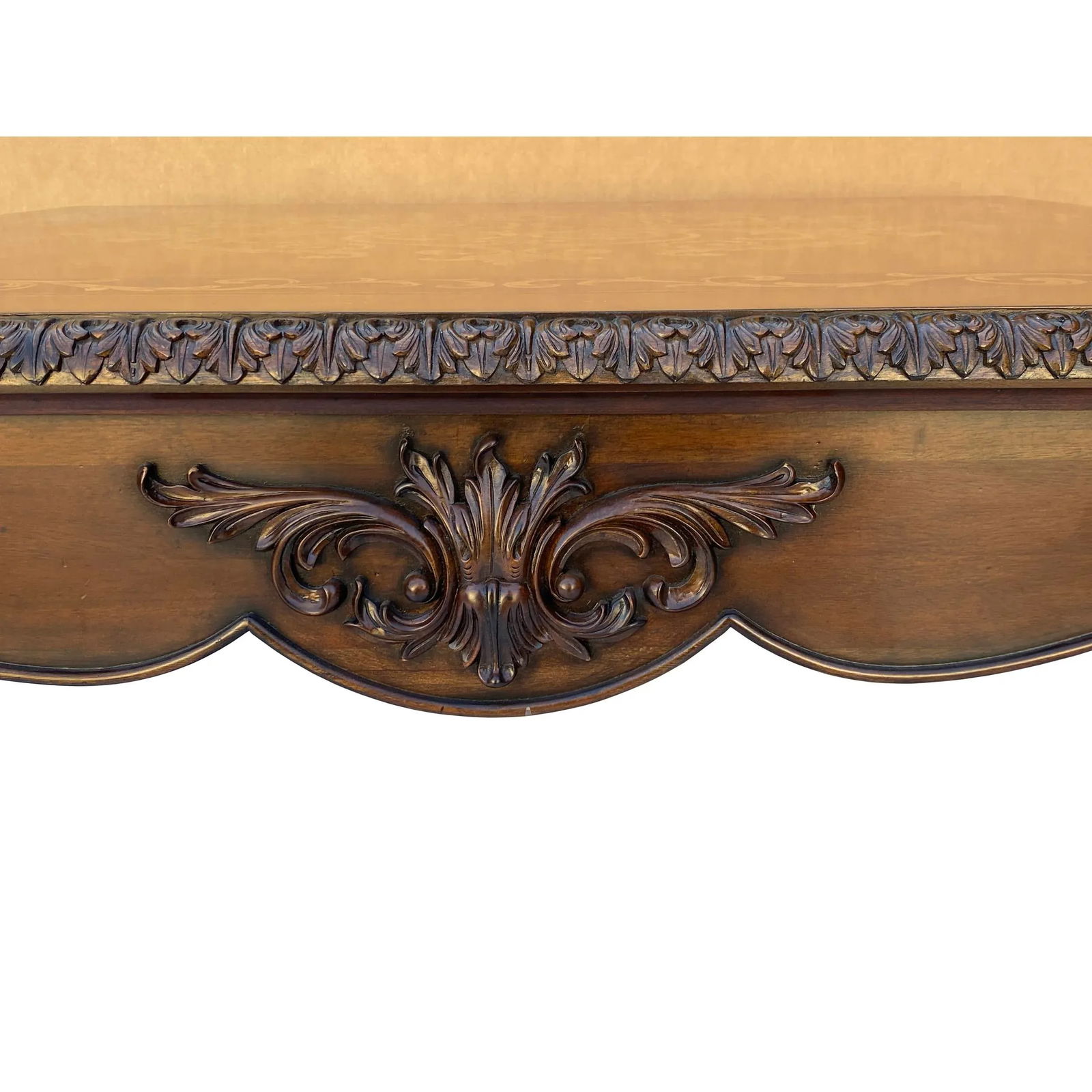 Square Western Claw Legs Veneer Pattern Coffee Table - 6