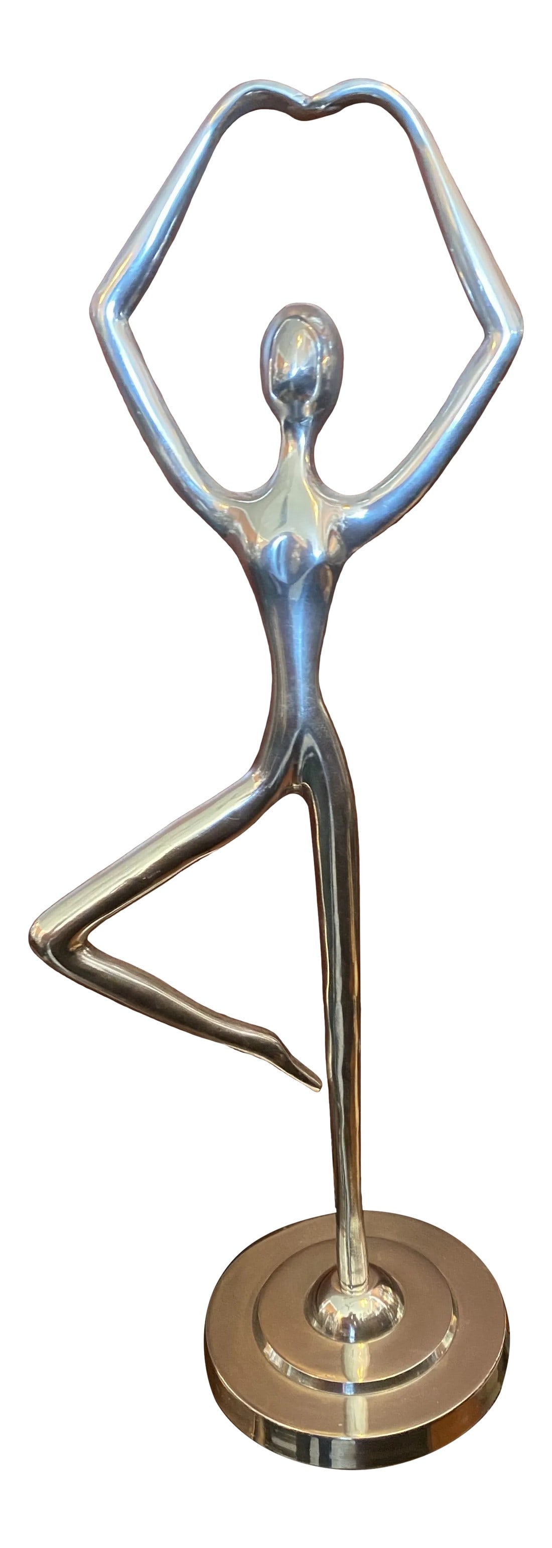 1980s Ballerina Figure Sculpture: Silver Metal Ballerina Figure. Whether you always dreamed of becoming a Ballerina or for the Ballerina in your Family this India Inspired Figure is sure to make a Smile with each glance. Condition: