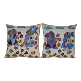 Boho Rabbit Pillow Covers - A Pair