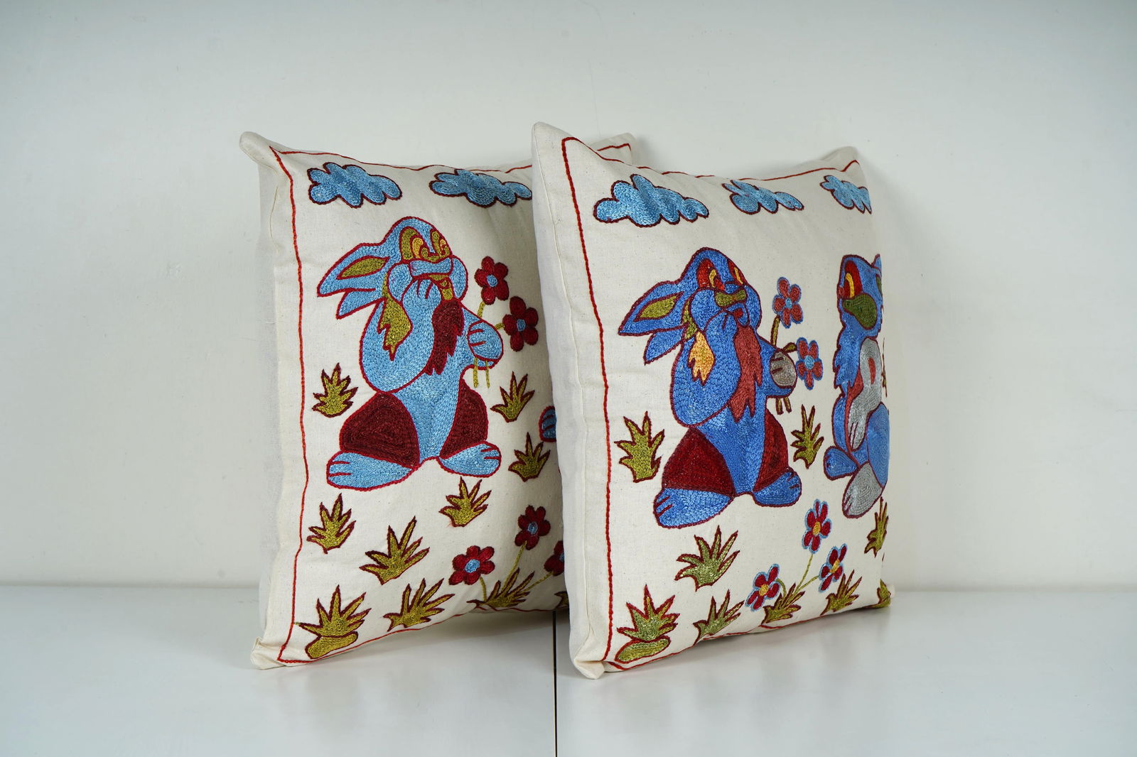 Boho Rabbit Pillow Covers - A Pair - 2
