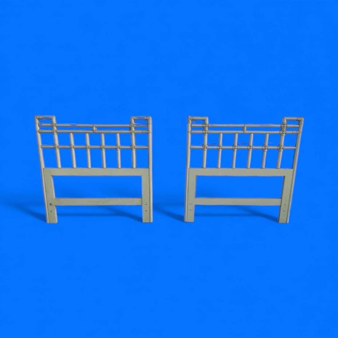1970s Pair of Twin Faux Bamboo Coastal Headboards Hollywood Regency Palm Beach Style - 2