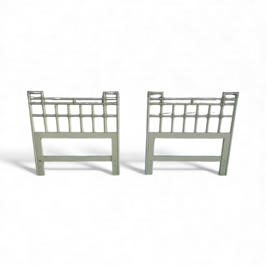 1970s Pair of Twin Faux Bamboo Coastal Headboards Hollywood Regency Palm Beach Style - 4