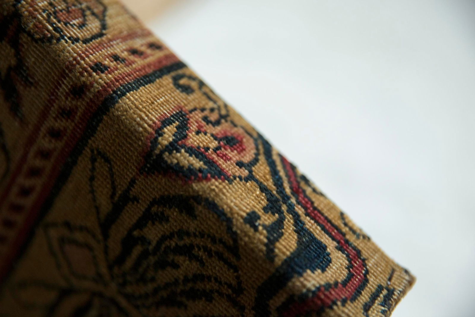 Decorative Cork Board Antique Kerman Rug Fragment Art - 4