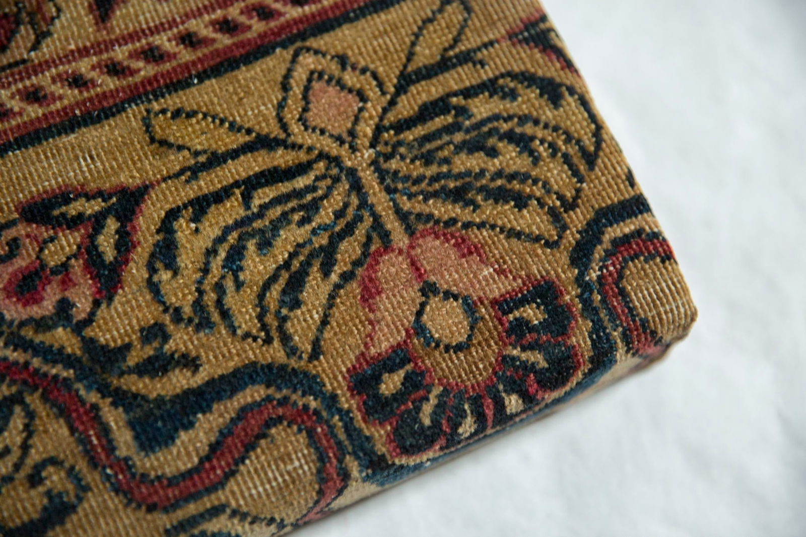 Decorative Cork Board Antique Kerman Rug Fragment Art - 5