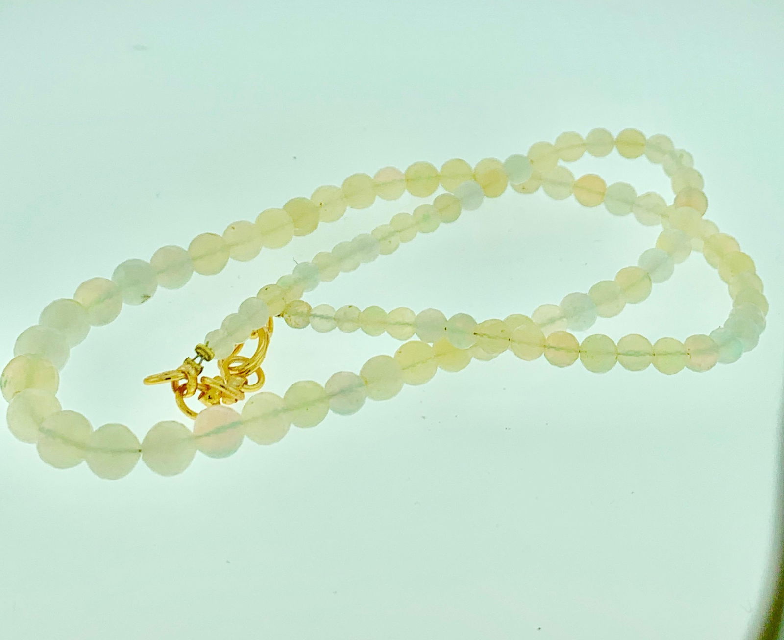 Natural Opal Faceted Bead Single Strand Necklace on Clearance Silver Clasp - 11