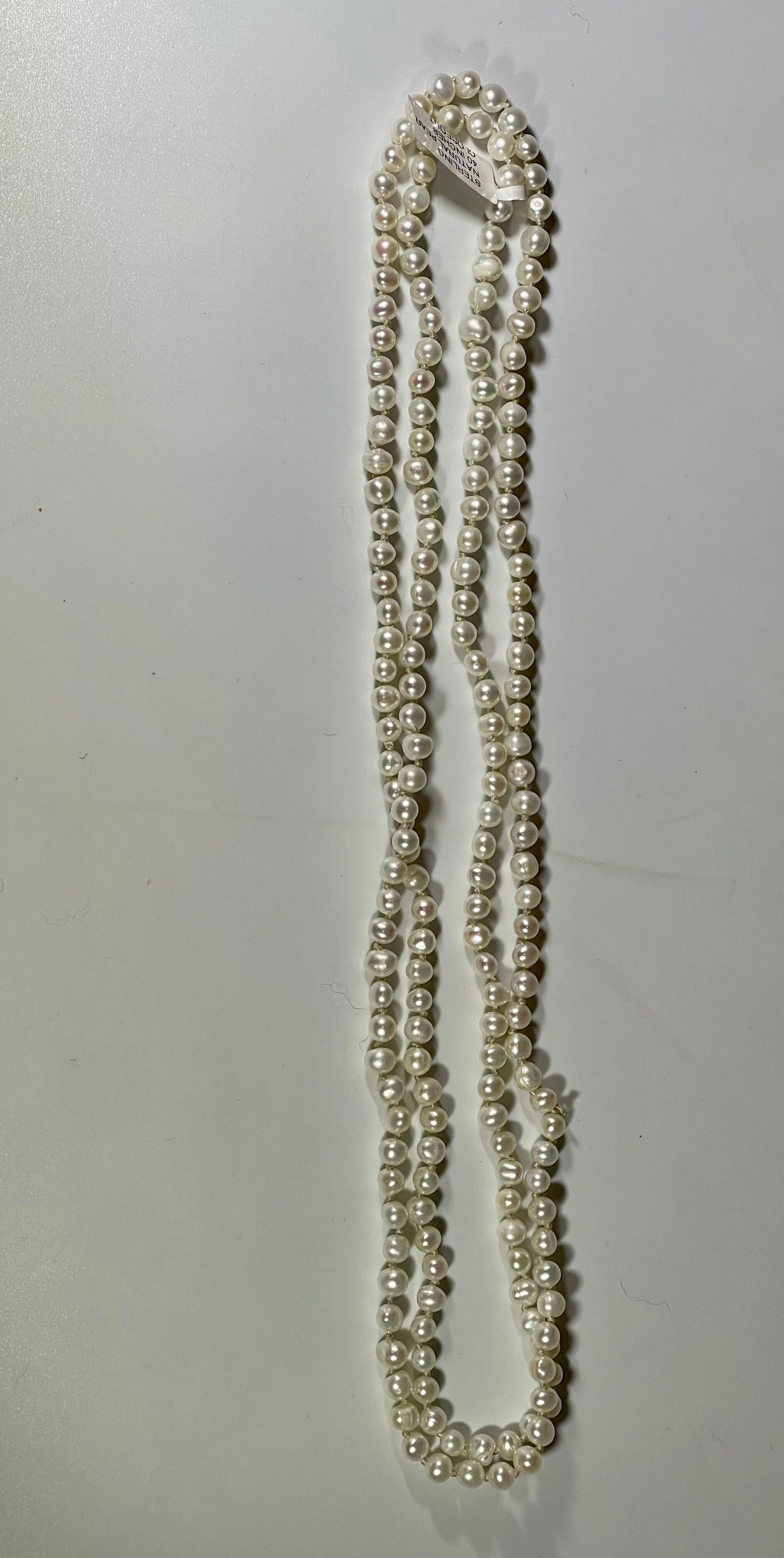 Fresh Water Round Pearl Single Strand Necklace, Opera Length - 3