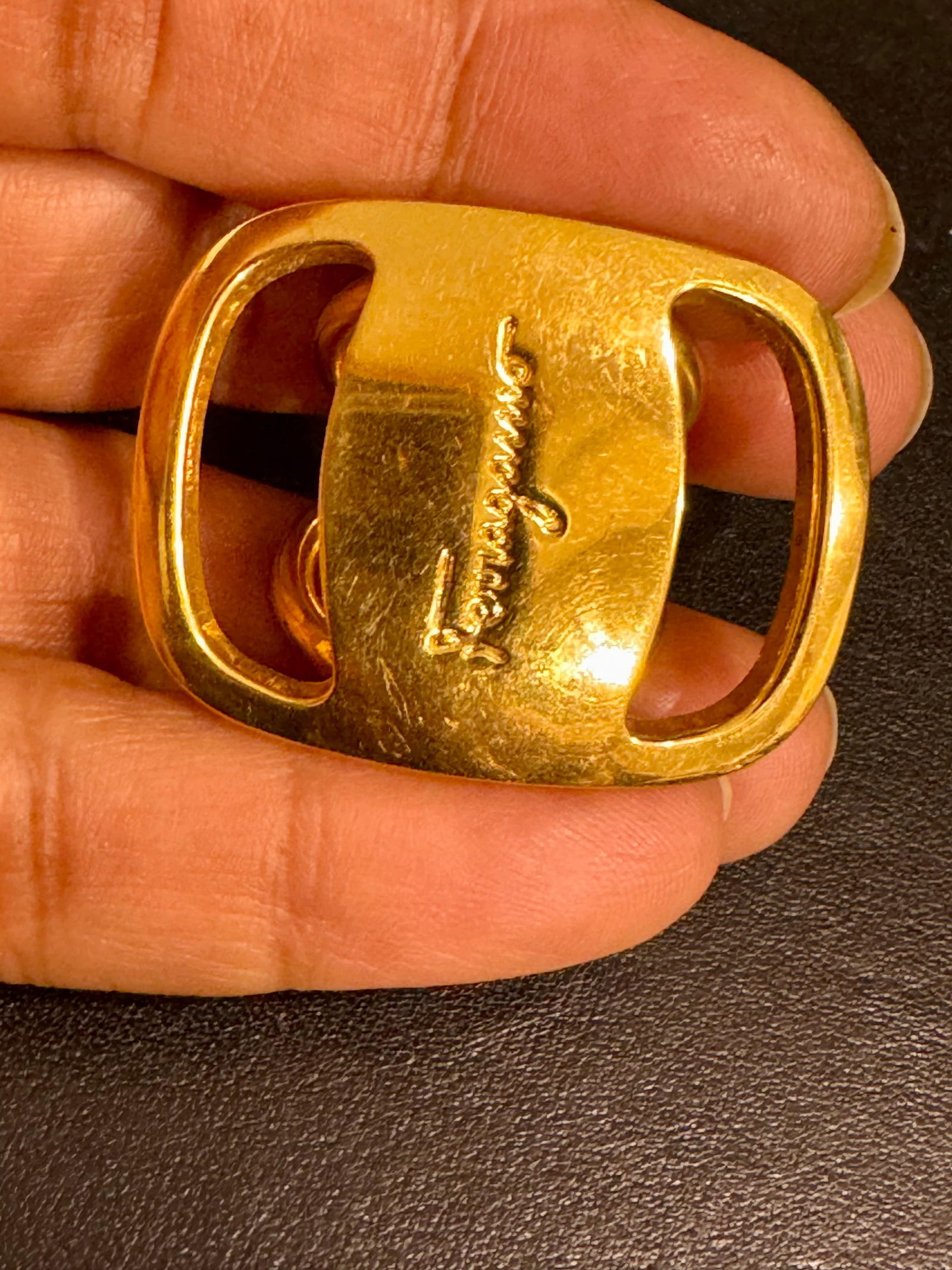 Salvatore Ferragamo Ganchini scarf ring /Ring gold Tone, Medium Size - 3