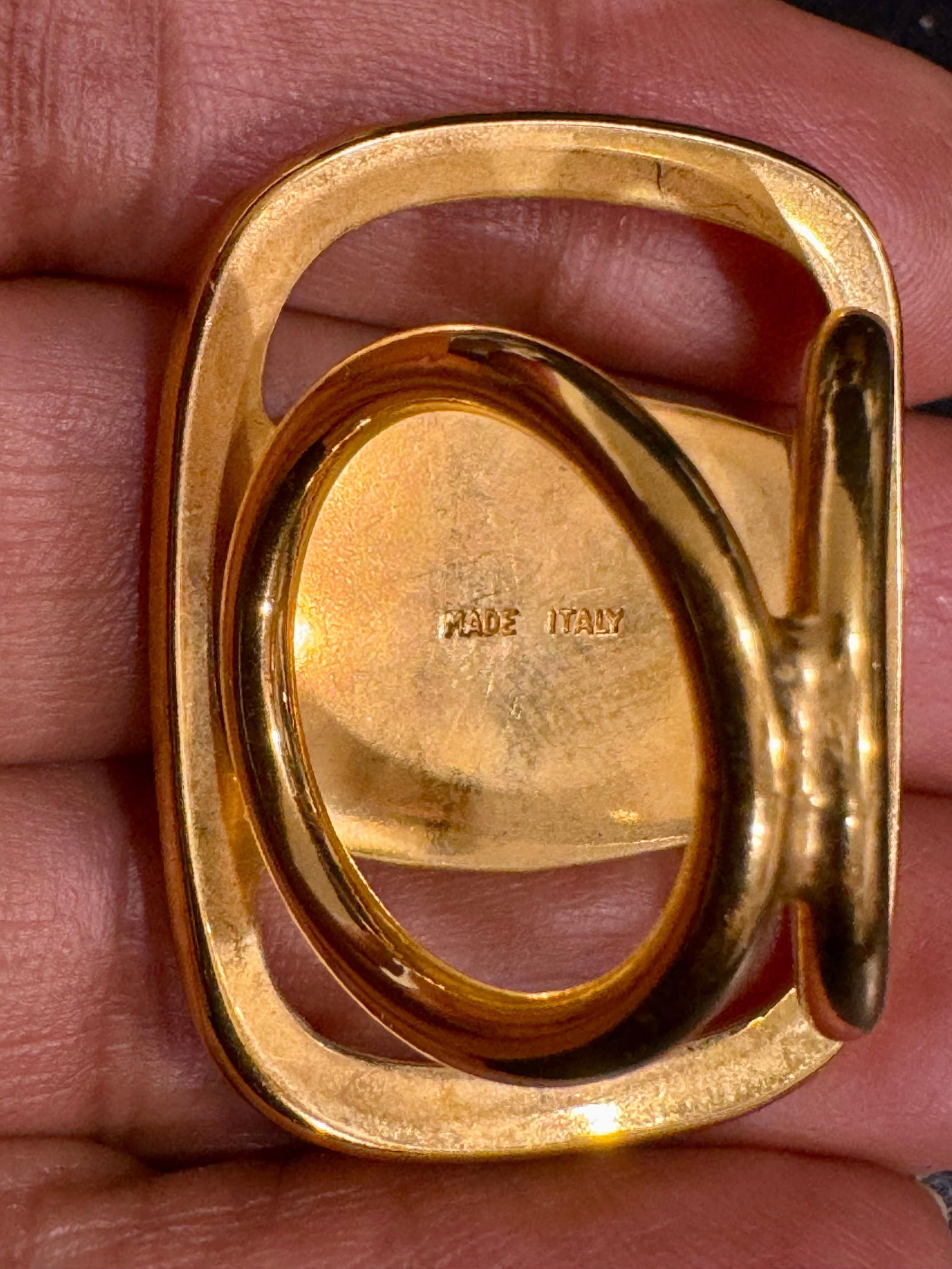 Salvatore Ferragamo Ganchini scarf ring /Ring gold Tone, Medium Size - 5