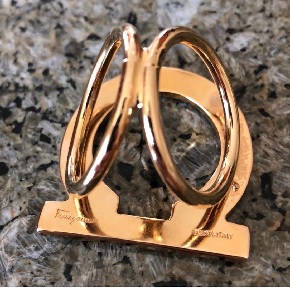 Salvatore Ferragamo Ganchini scarf ring gold Tone, Large Size - 14