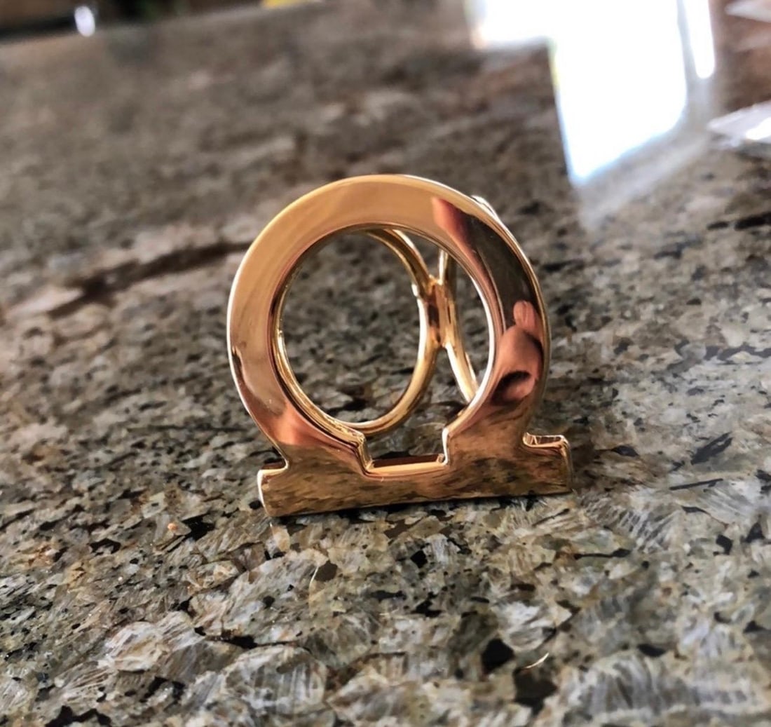 Salvatore Ferragamo Ganchini scarf ring gold Tone, Large Size - 18