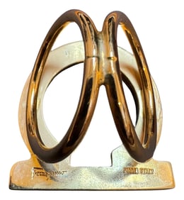 Salvatore Ferragamo Ganchini scarf ring gold Tone, Large Size