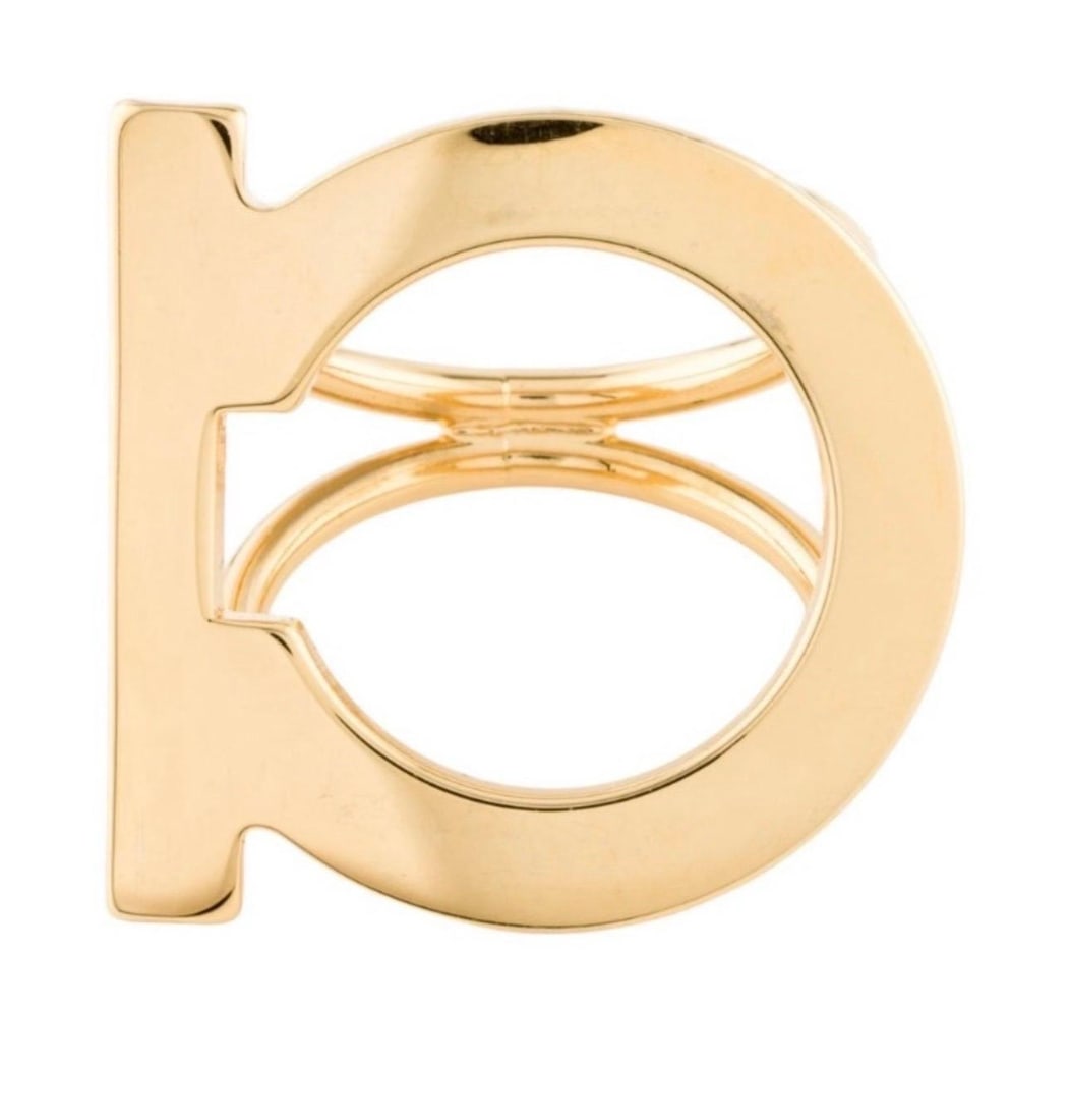 Salvatore Ferragamo Ganchini scarf ring gold Tone, Large Size - 3