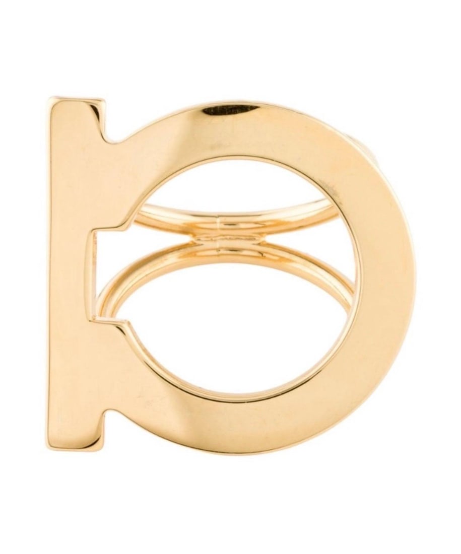 Salvatore Ferragamo Ganchini scarf ring gold Tone, Large Size - 5