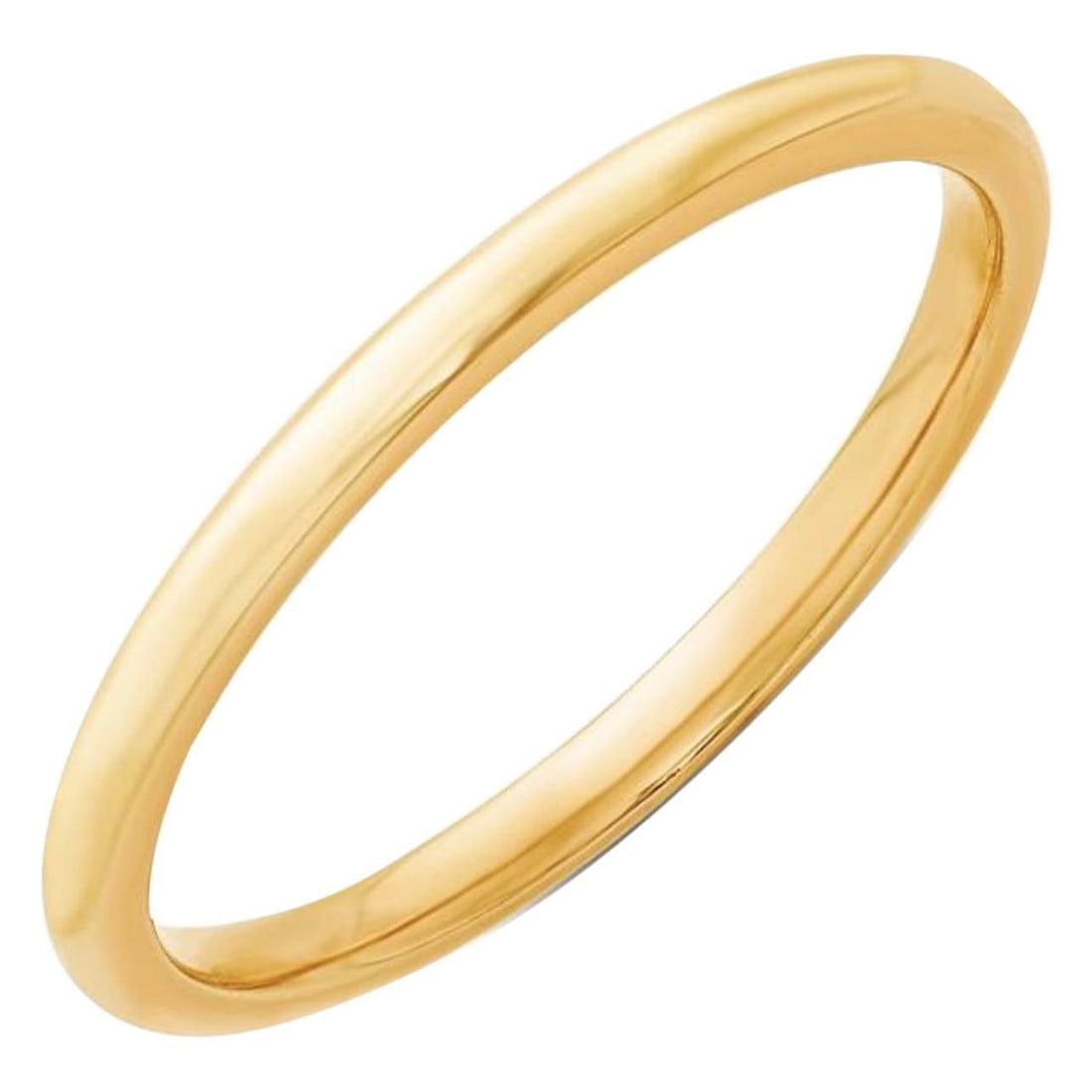 14 Karat Yellow Gold Half Round Classic Wedding Band Solid Ring, Size 8.25 - 16