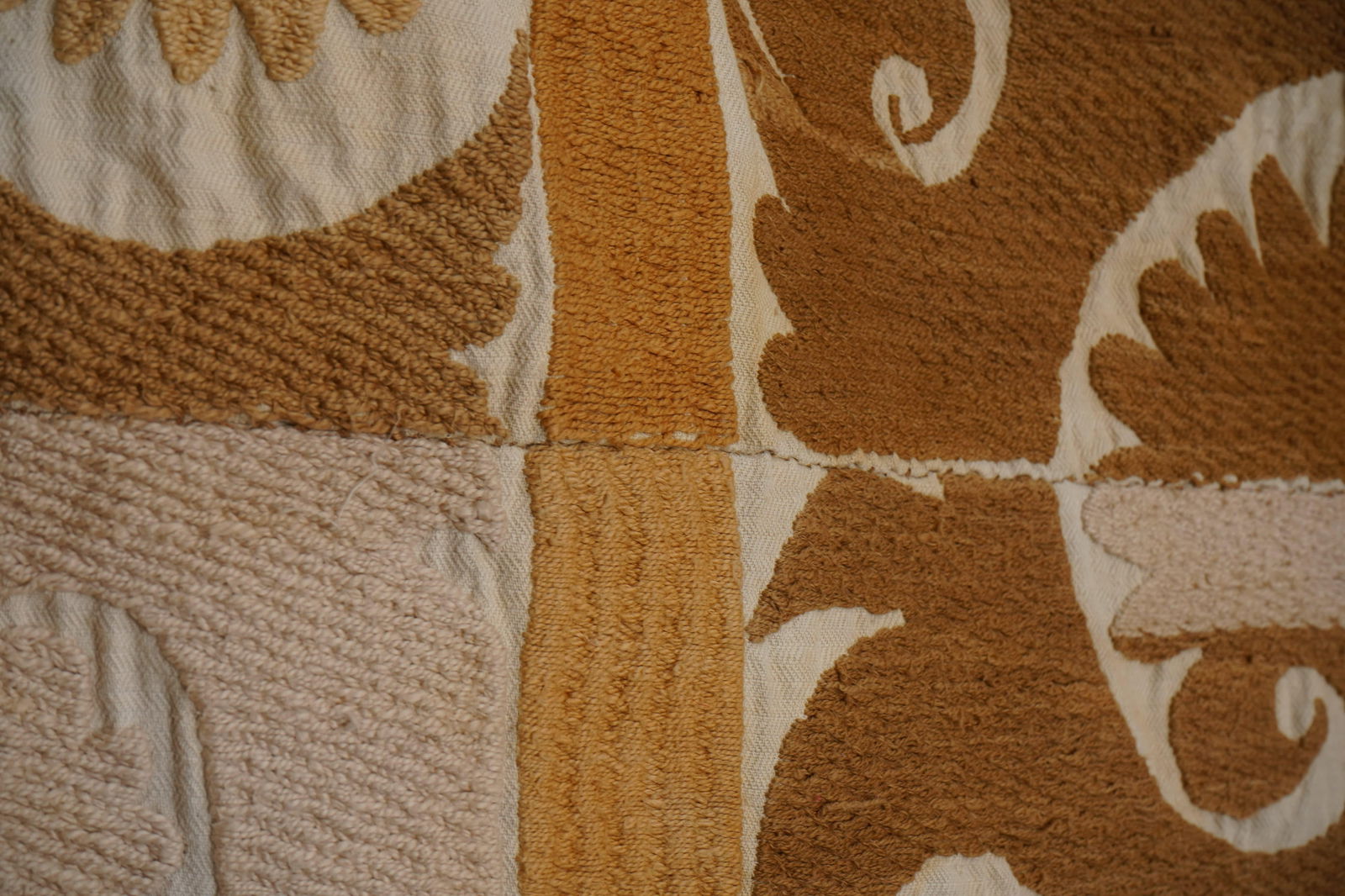 Brown & Beige Suzani Wall Hanging - Tribal Tapestry 8'5'' X 10'8'' - 10