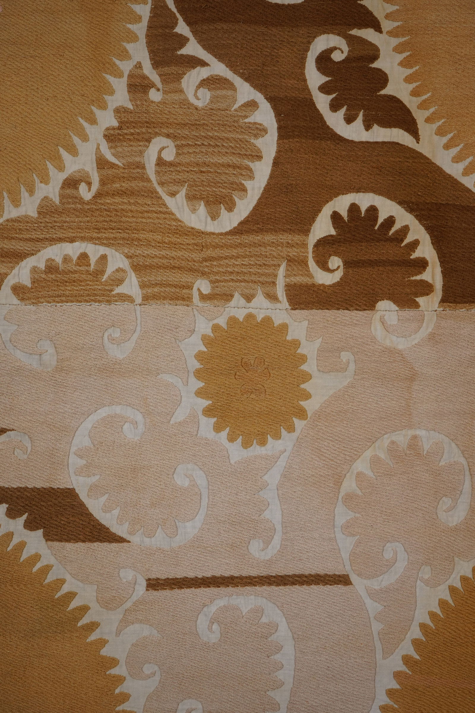 Brown & Beige Suzani Wall Hanging - Tribal Tapestry 8'5'' X 10'8'' - 12