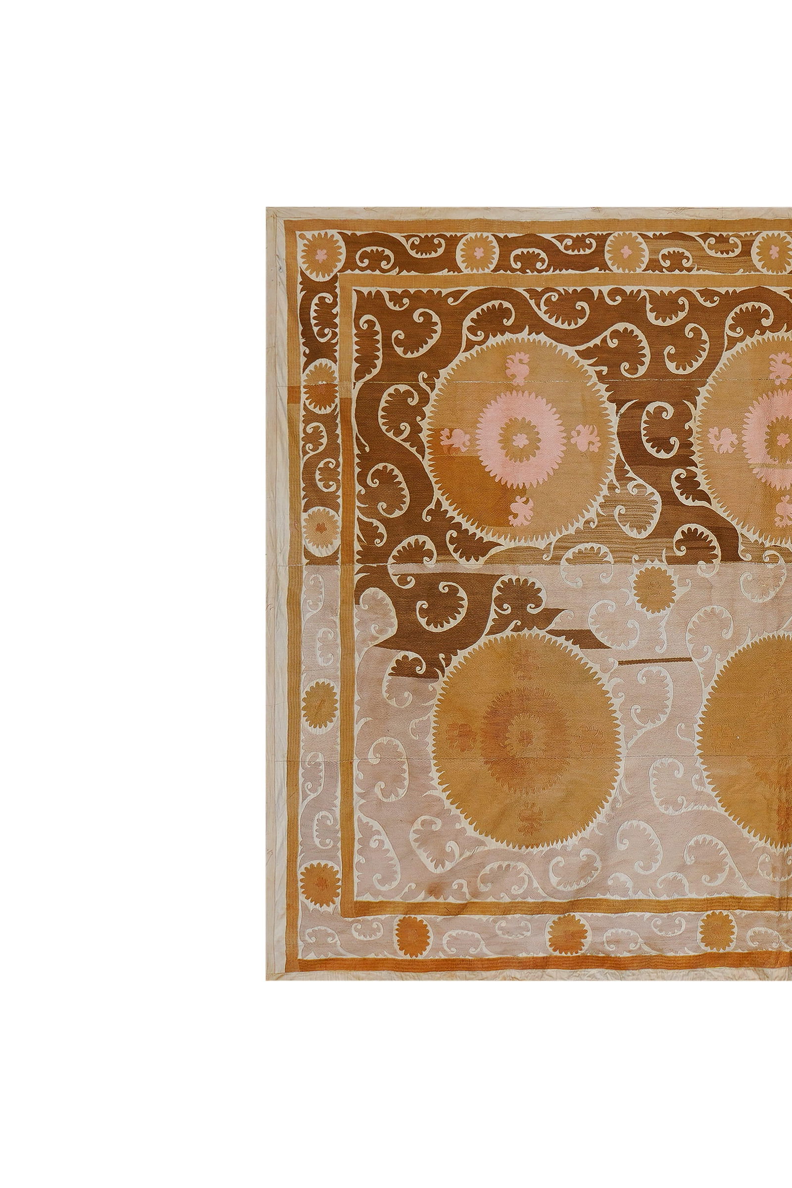 Brown & Beige Suzani Wall Hanging - Tribal Tapestry 8'5'' X 10'8'' - 5