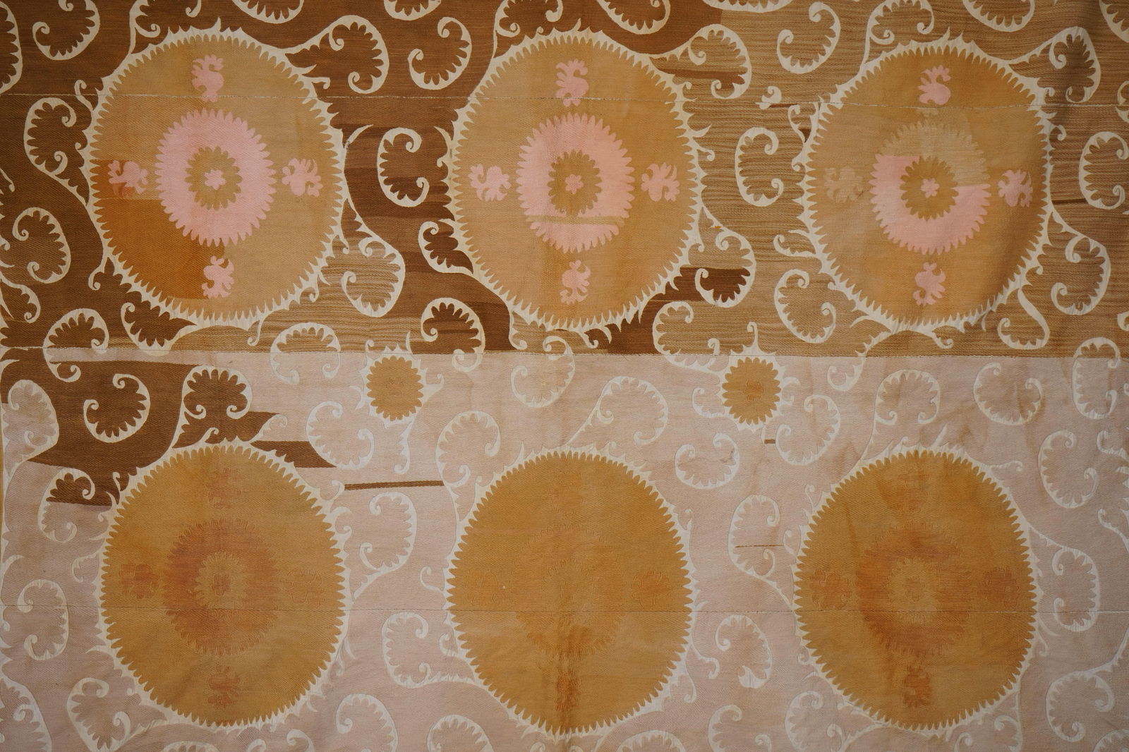 Brown & Beige Suzani Wall Hanging - Tribal Tapestry 8'5'' X 10'8'' - 8