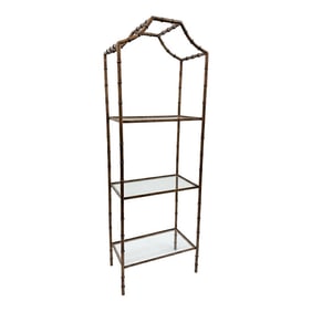 Vintage Hollywood Regency Gilt Faux Bamboo Étagère: A Statement of Lasting Elegance -
