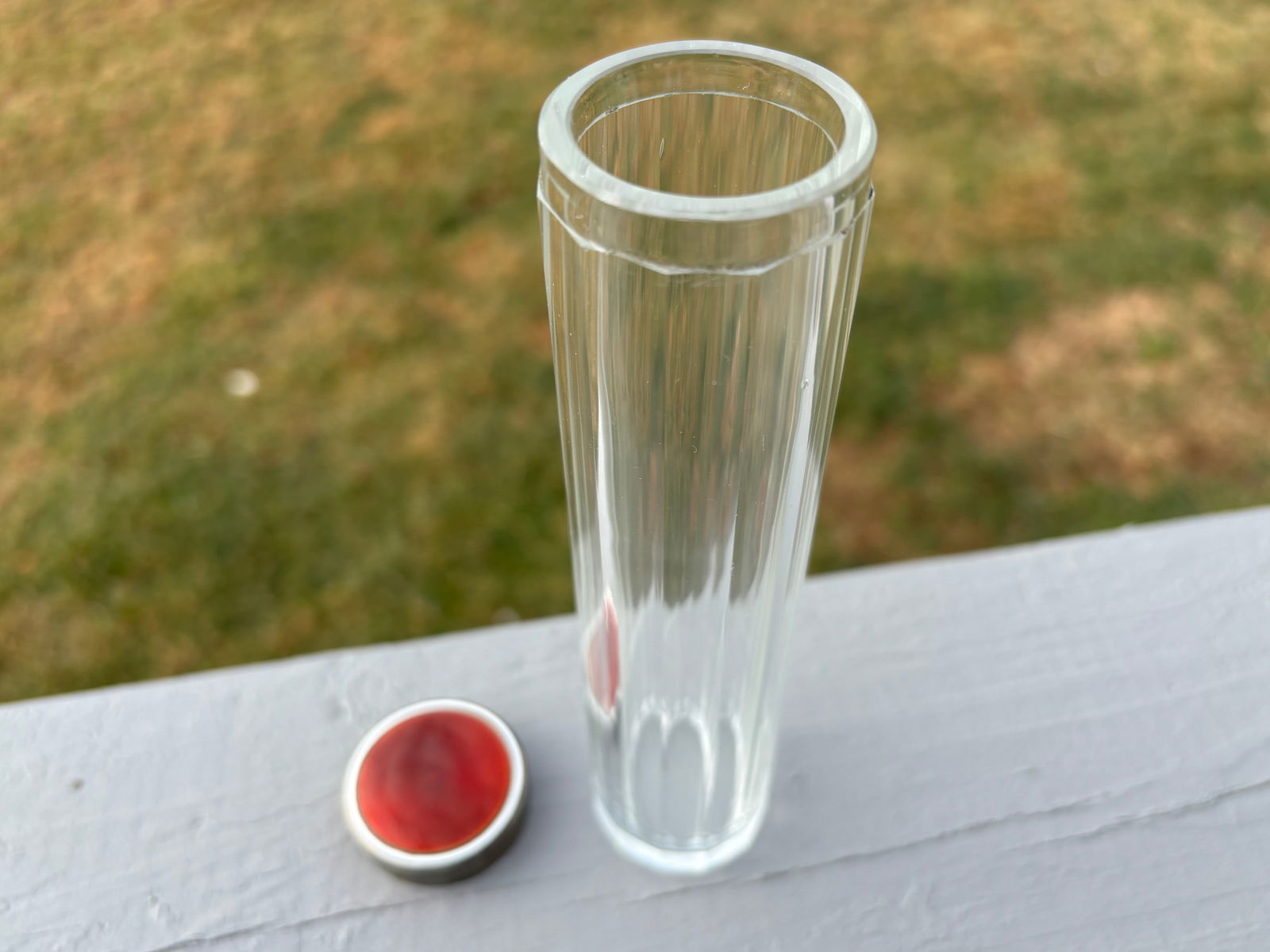 19th C. Red Guilloche Enamel, Sterling and Crystal Vessels - Set of Three - 12