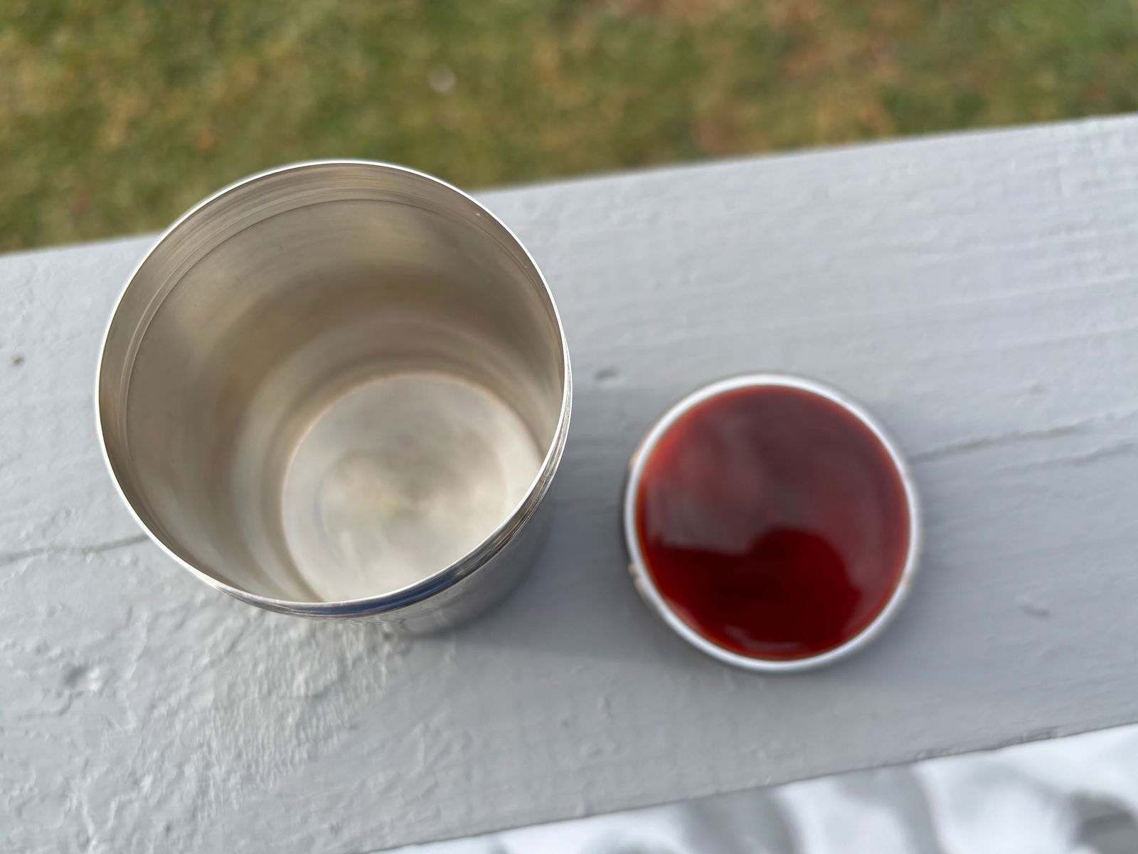 19th C. Red Guilloche Enamel, Sterling and Crystal Vessels - Set of Three - 3
