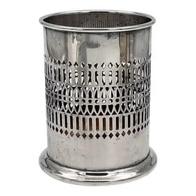 Mid 20th Century Mid-Century Sheffield Silver Co. Silverplate Pierced Wine Bottle Holder