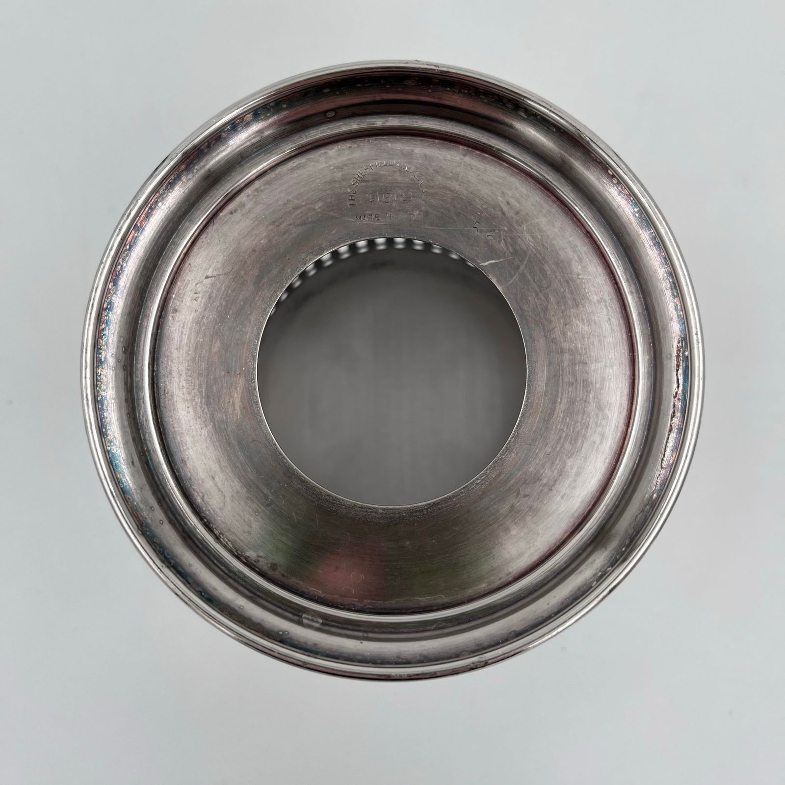 Mid 20th Century Mid-Century Sheffield Silver Co. Silverplate Pierced Wine Bottle Holder - 5